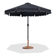 Meridian Furniture Amalfi Black Polyester Patio Umbrella with Base Set