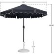 Meridian Furniture Amalfi Black Polyester Patio Umbrella with Base Set