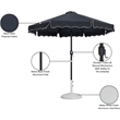 Meridian Furniture Amalfi Black Polyester Patio Umbrella with Base Set