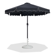 Meridian Furniture Amalfi Black Polyester Patio Umbrella with Base Set