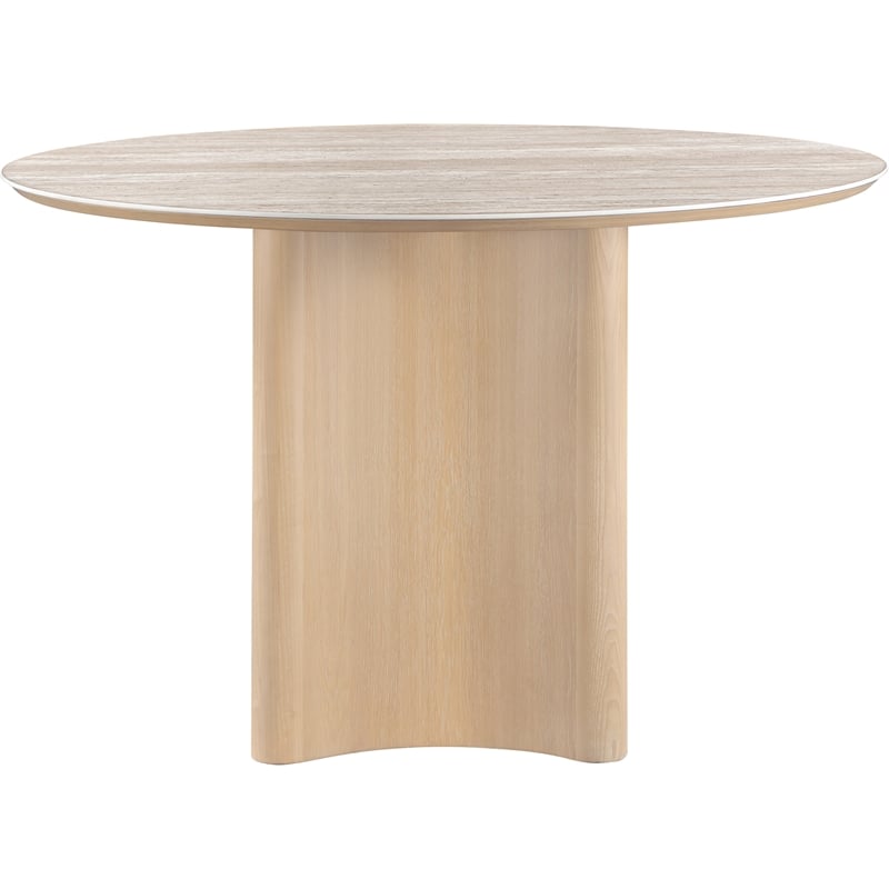 Meridian Furniture Corvina Natural Oak Veneer And Sintered Stone Dining Table