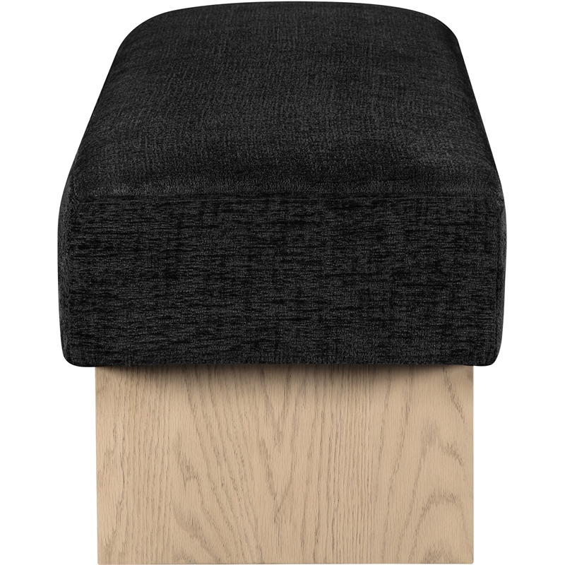 Meridian Furniture Alora Black Polyester Fabric Bench