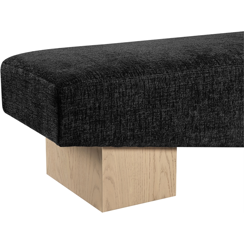 Meridian Furniture Alora Black Polyester Fabric Bench