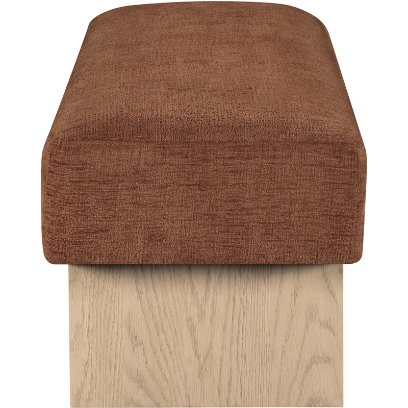 Meridian Furniture Alora Cognac Polyester Fabric Bench