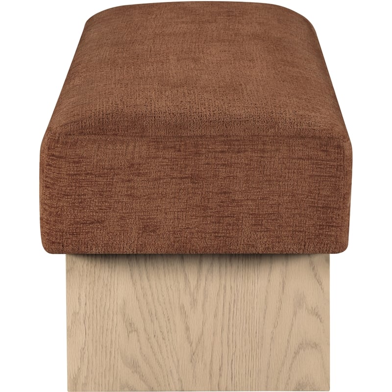 Meridian Furniture Alora Cognac Polyester Fabric Bench
