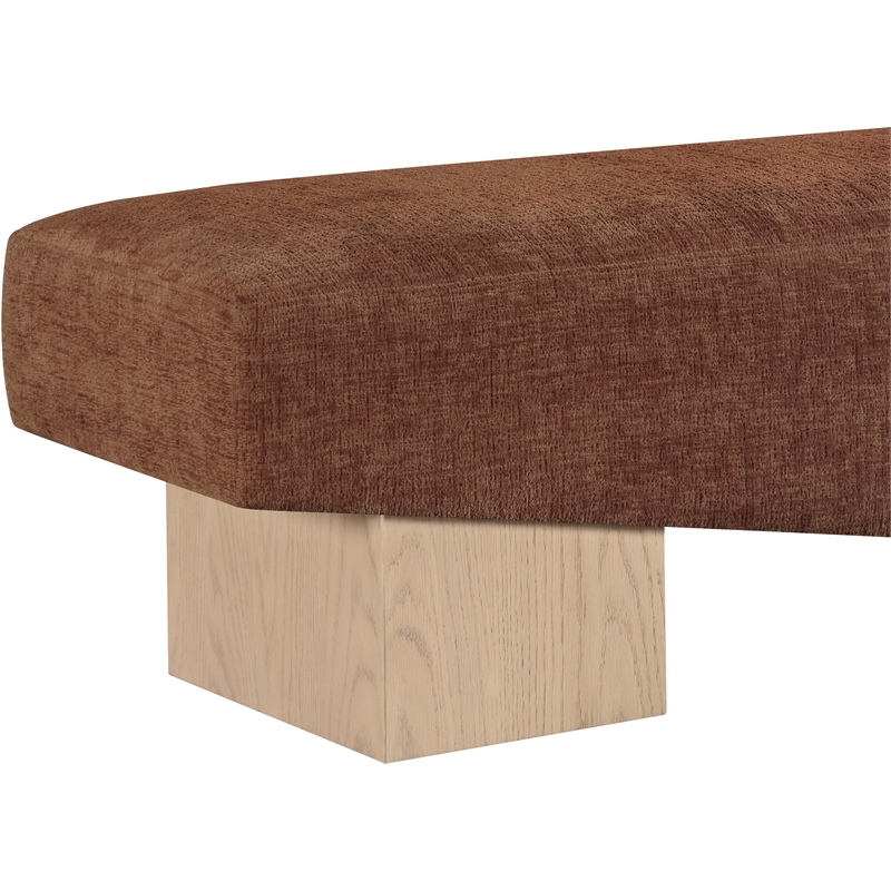 Meridian Furniture Alora Cognac Polyester Fabric Bench