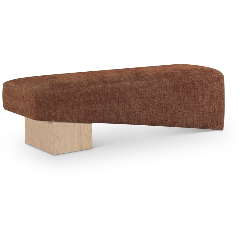Meridian Furniture Alora Cognac Polyester Fabric Bench