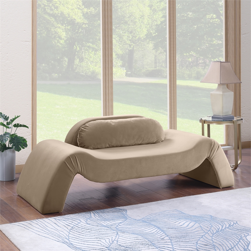 Meridian Furniture Austin Taupe Velvet Loveseat