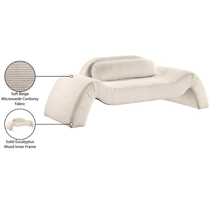 Meridian Furniture Austin Beige Microsuede Corduroy Loveseat