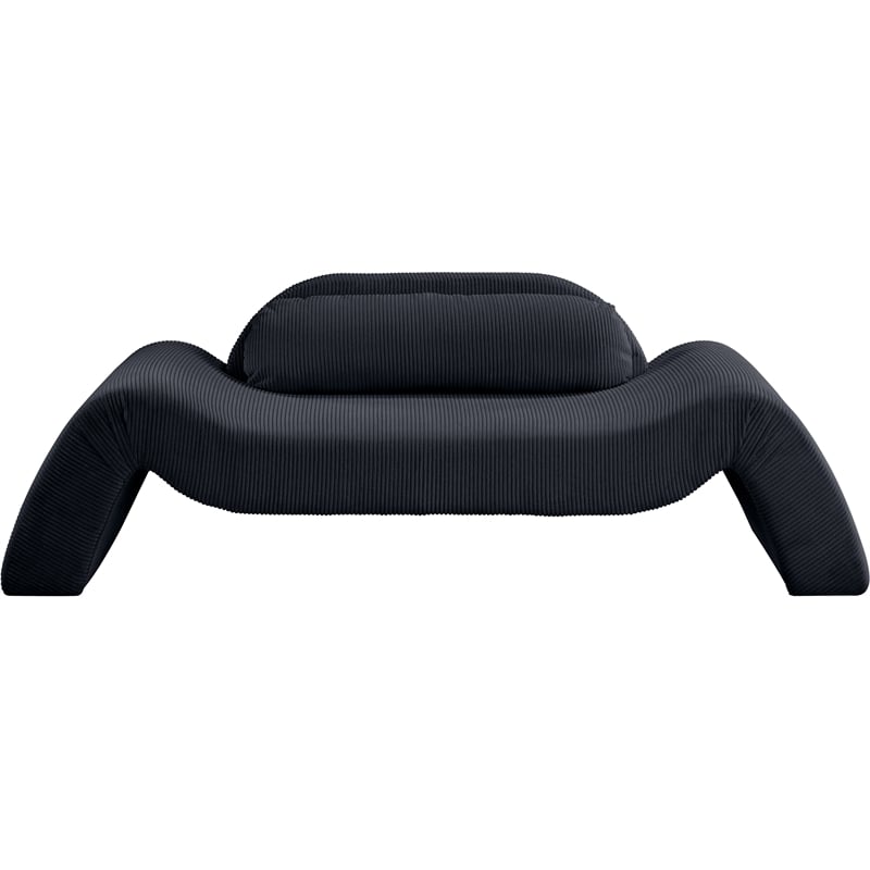 Meridian Furniture Austin Black Microsuede Corduroy Loveseat