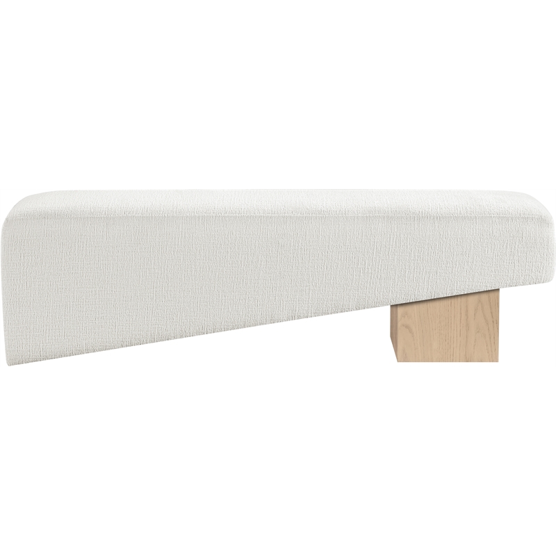 Meridian Furniture Alora Cream Polyester Fabric Bench