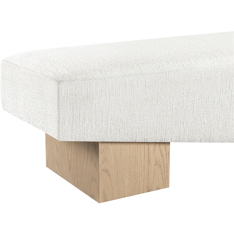 Meridian Furniture Alora Cream Polyester Fabric Bench