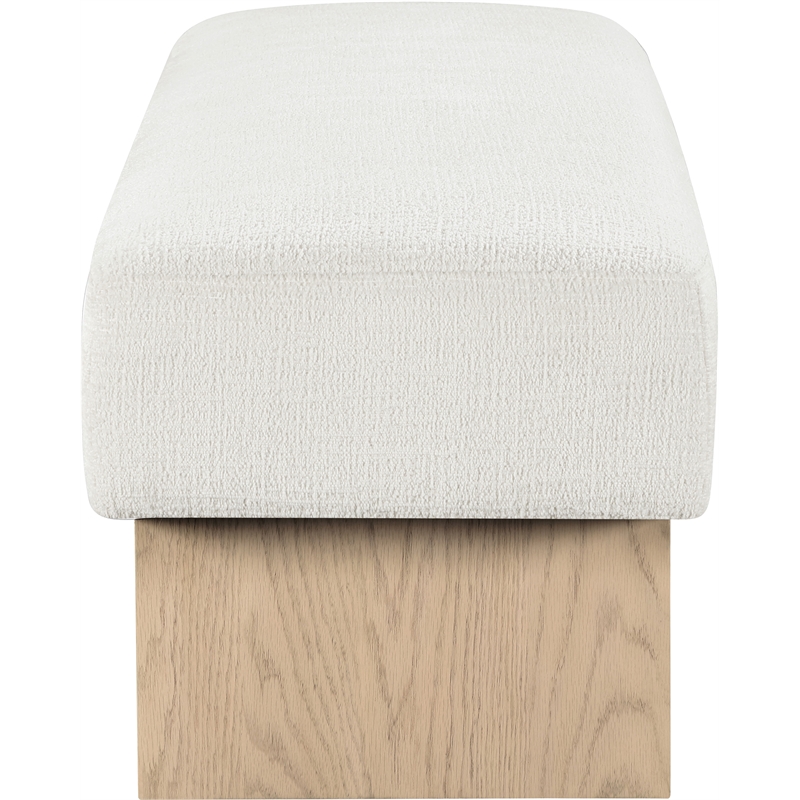 Meridian Furniture Alora Cream Polyester Fabric Bench