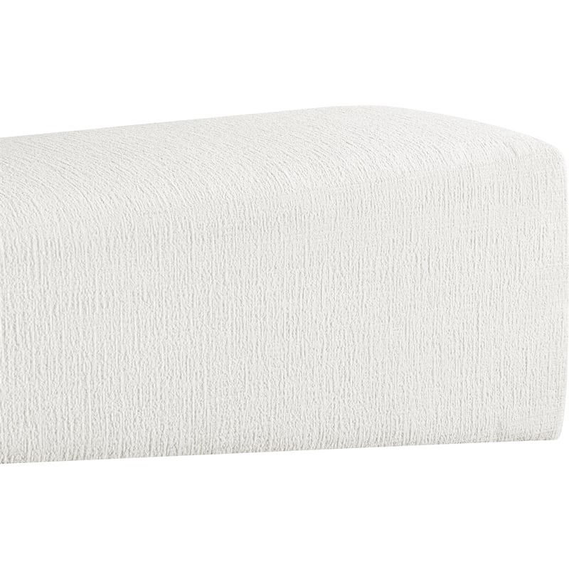 Meridian Furniture Alora Cream Polyester Fabric Bench