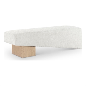 Meridian Furniture Alora Cream Polyester Fabric Bench