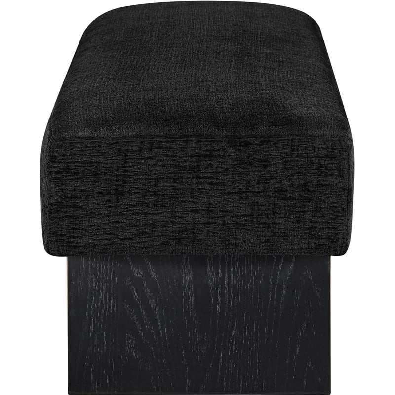 Meridian Furniture Alora Black Polyester Fabric Bench