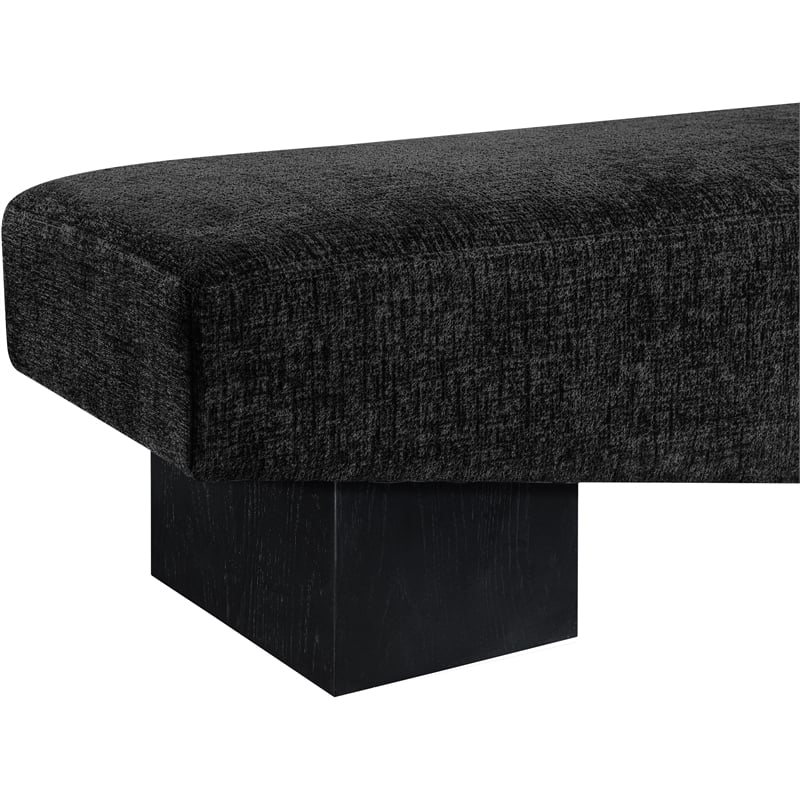 Meridian Furniture Alora Black Polyester Fabric Bench