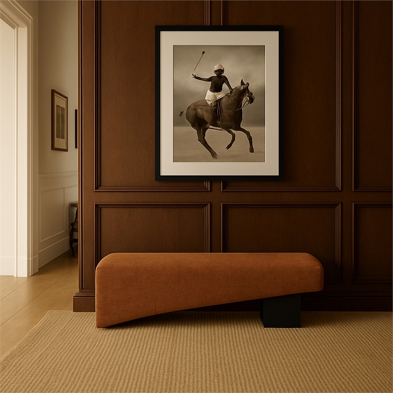 Meridian Furniture Alora Cognac Polyester Fabric Bench