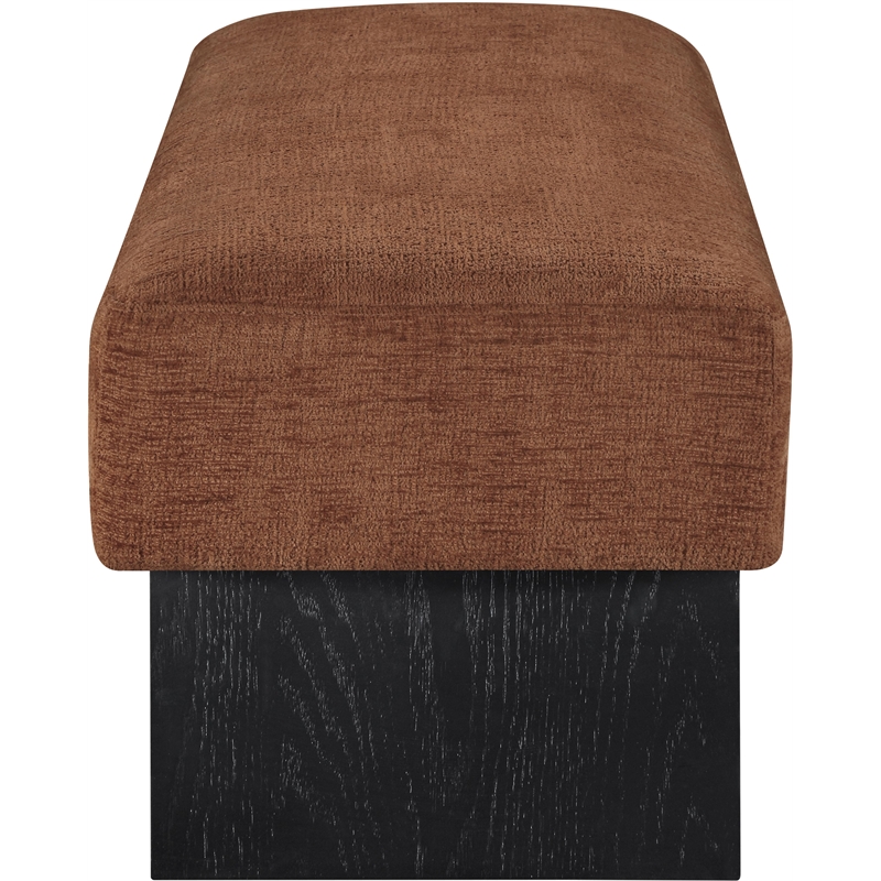 Meridian Furniture Alora Cognac Polyester Fabric Bench