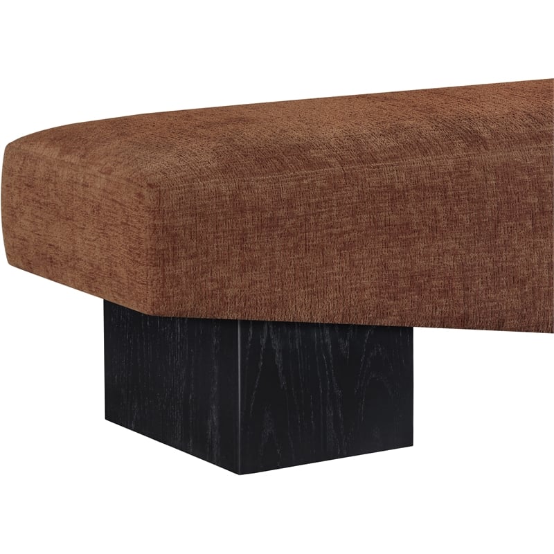 Meridian Furniture Alora Cognac Polyester Fabric Bench