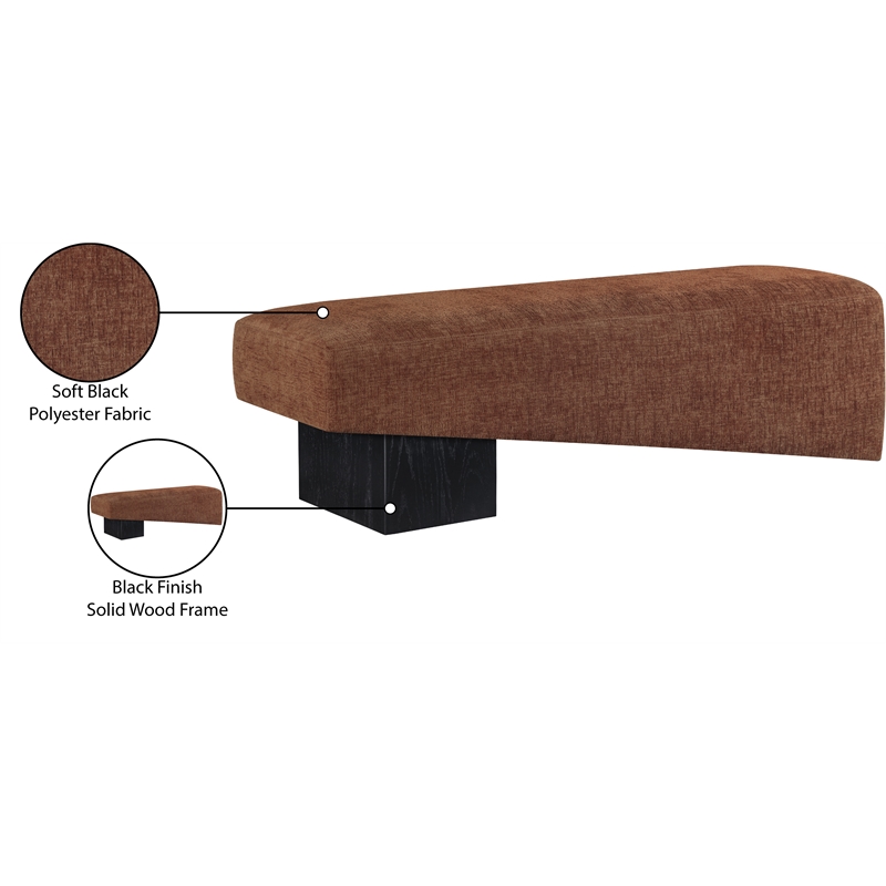 Meridian Furniture Alora Cognac Polyester Fabric Bench
