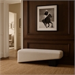 Meridian Furniture Alora Cream Polyester Fabric Bench