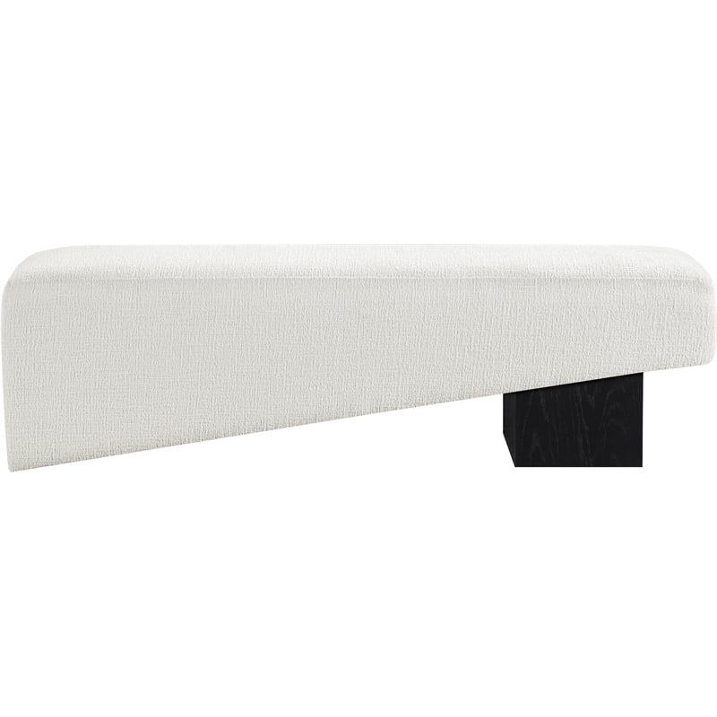 Meridian Furniture Alora Cream Polyester Fabric Bench