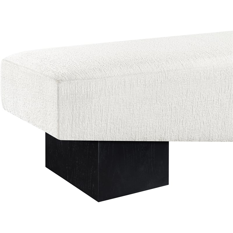 Meridian Furniture Alora Cream Polyester Fabric Bench