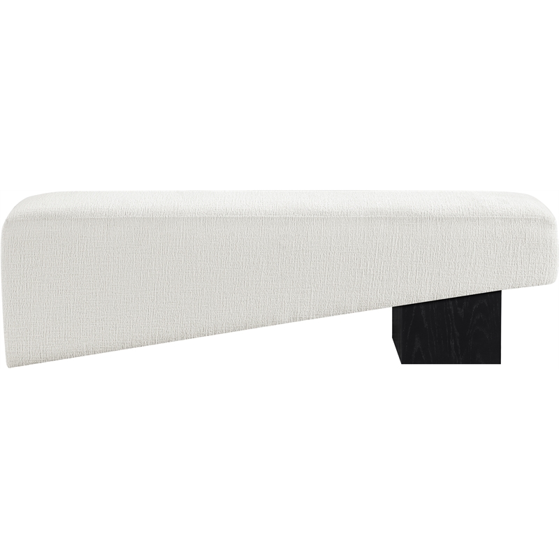 Meridian Furniture Alora Cream Polyester Fabric Bench