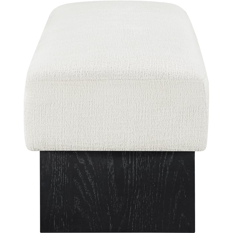 Meridian Furniture Alora Cream Polyester Fabric Bench