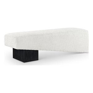 Meridian Furniture Alora Cream Polyester Fabric Bench