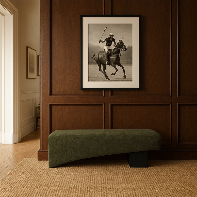 Meridian Furniture Alora Green Polyester Fabric Bench