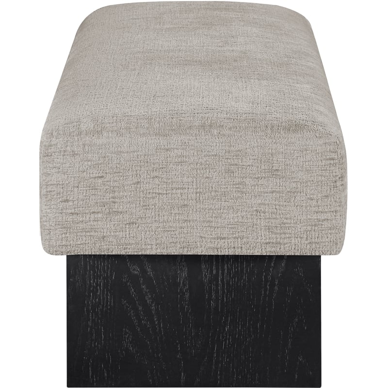 Meridian Furniture Alora Grey Polyester Fabric Bench
