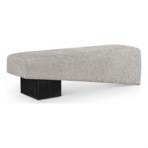 Meridian Furniture Alora Grey Polyester Fabric Bench