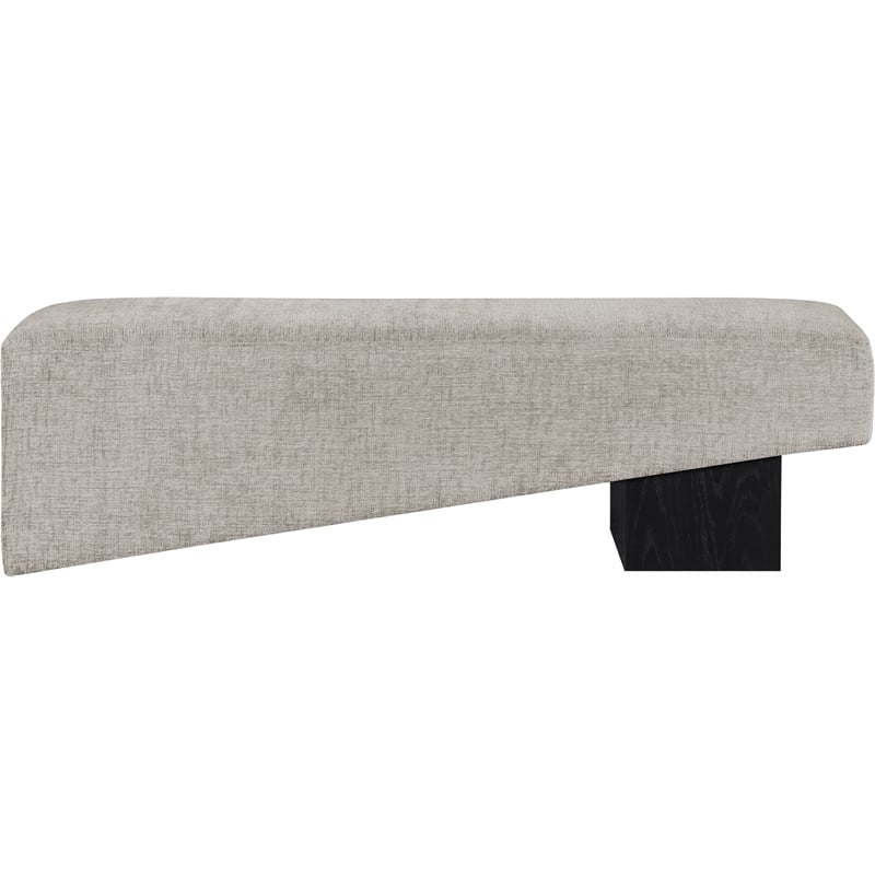 Meridian Furniture Alora Grey Polyester Fabric Bench
