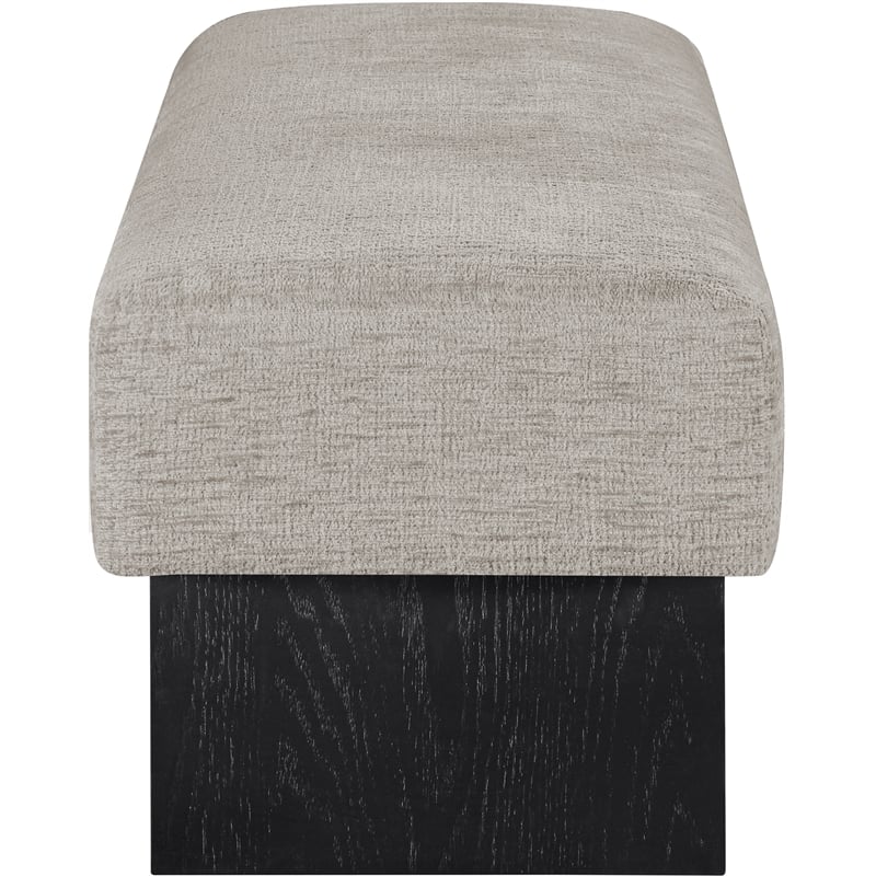 Meridian Furniture Alora Grey Polyester Fabric Bench