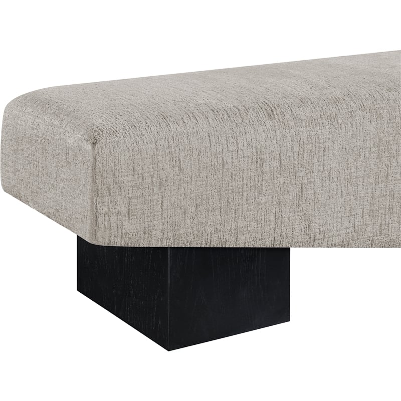 Meridian Furniture Alora Grey Polyester Fabric Bench