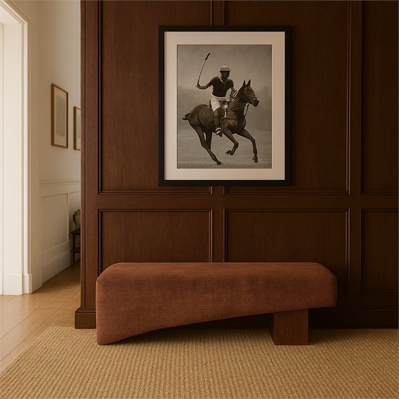Meridian Furniture Alora Cognac Polyester Fabric Bench