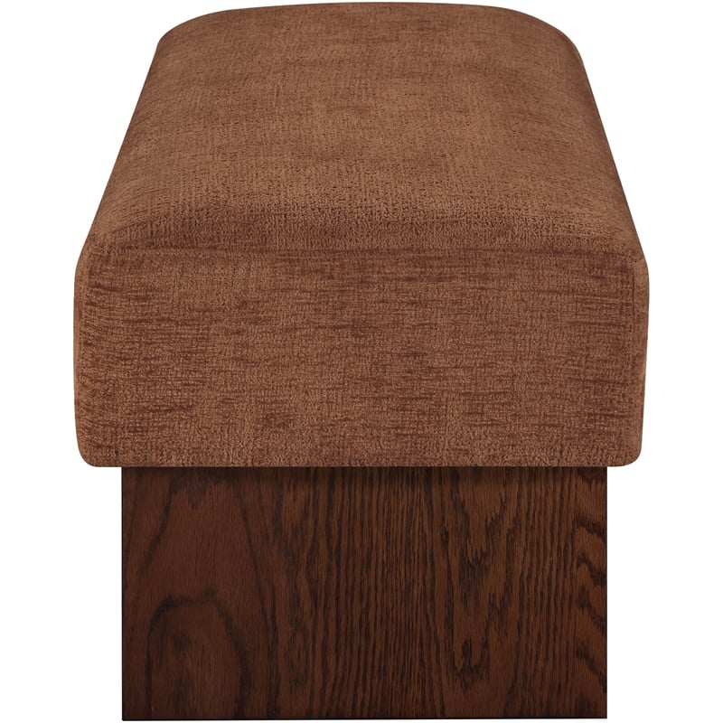 Meridian Furniture Alora Cognac Polyester Fabric Bench