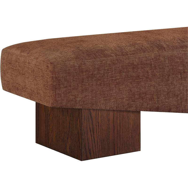 Meridian Furniture Alora Cognac Polyester Fabric Bench