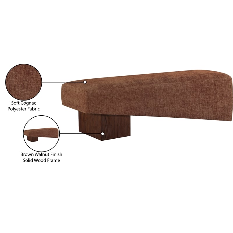 Meridian Furniture Alora Cognac Polyester Fabric Bench