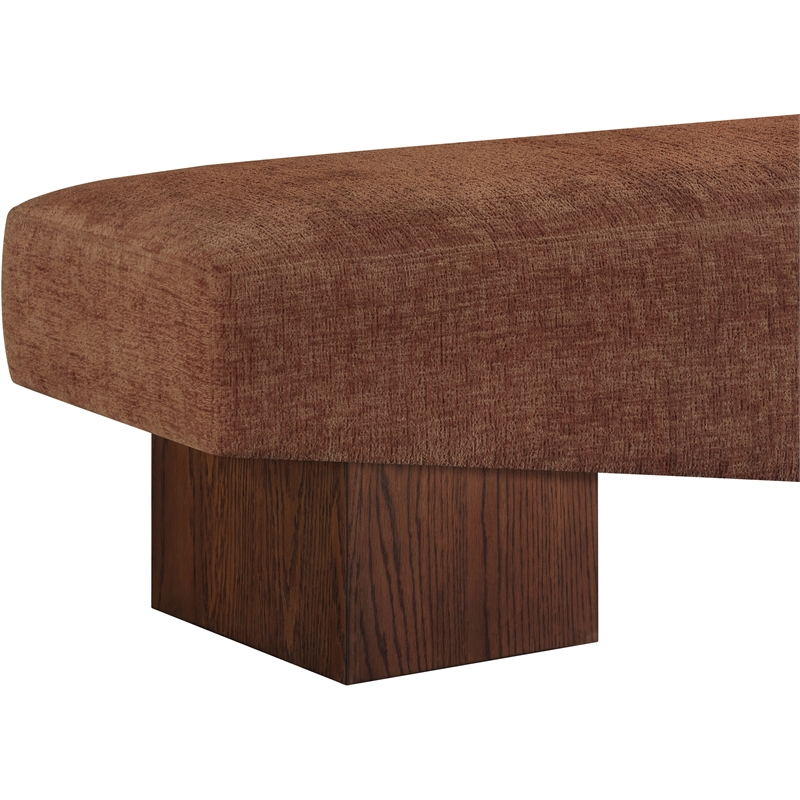 Meridian Furniture Alora Cognac Polyester Fabric Bench