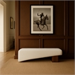 Meridian Furniture Alora Cream Polyester Fabric Bench
