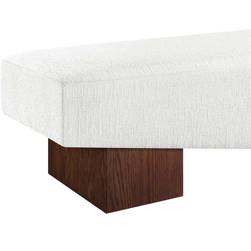 Meridian Furniture Alora Cream Polyester Fabric Bench