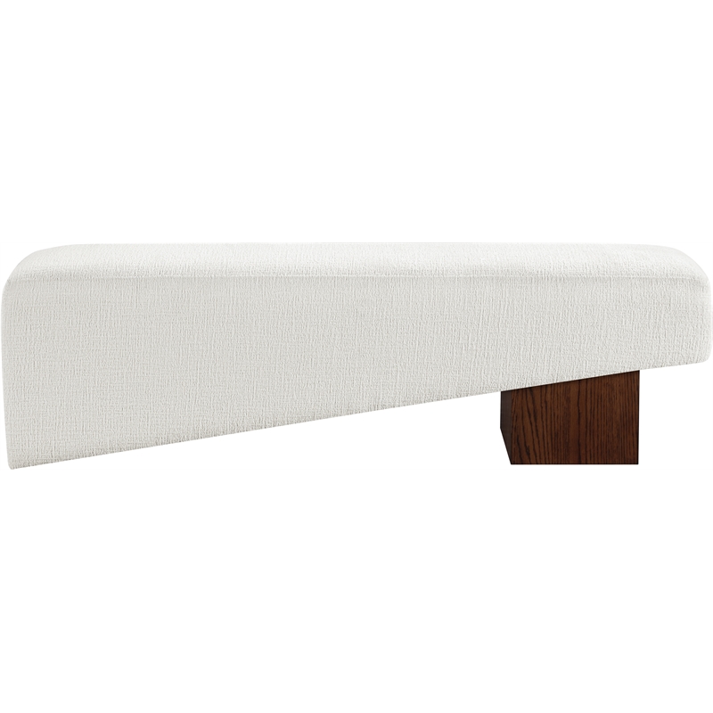 Meridian Furniture Alora Cream Polyester Fabric Bench