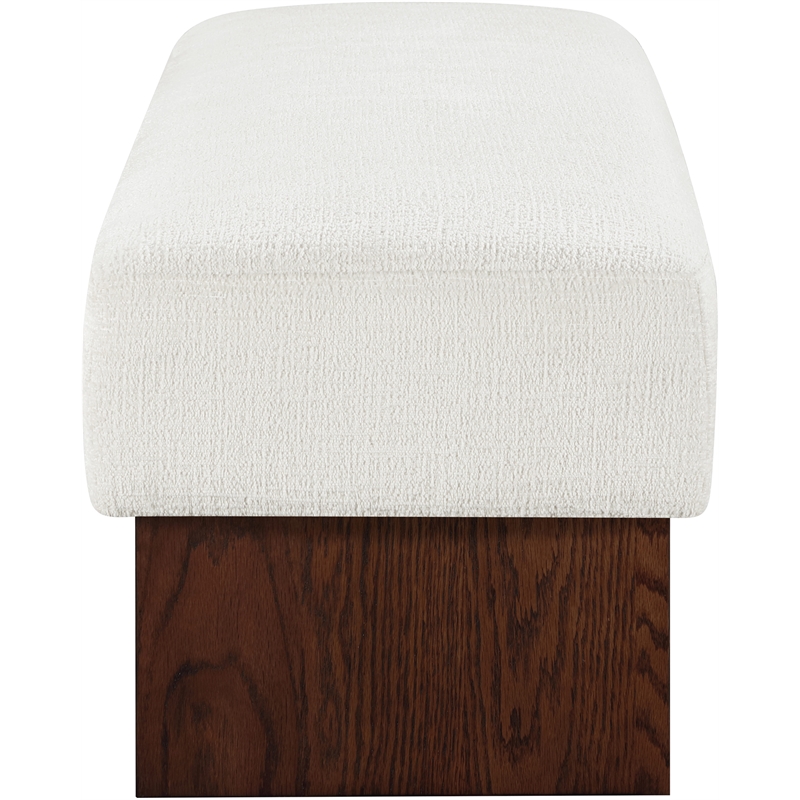 Meridian Furniture Alora Cream Polyester Fabric Bench