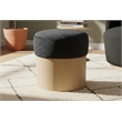 Meridian Furniture Nimes Black Velour Fur Fabric Ottoman/Stool