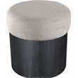 Meridian Furniture Nimes Beige Velour Fur Fabric Ottoman/Stool