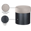 Meridian Furniture Nimes Beige Velour Fur Fabric Ottoman/Stool