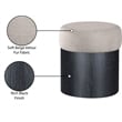 Meridian Furniture Nimes Beige Velour Fur Fabric Ottoman/Stool